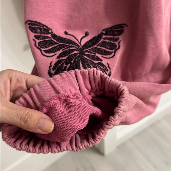 POL cotton embroidered Butterfly Pink Wide-Leg Pants SIZE SMALL - Picture 10 of 17